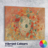 Coral Floral Still Life Abstract Botanical Painting Canvas Wall Art Print Decor Picture Ready to Hang