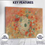 Coral Floral Still Life Abstract Botanical Painting Canvas Wall Art Print Decor Picture Ready to Hang