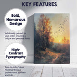 Autumn Sunrise Woodland Birds Atmospheric Nature Landscape Canvas Wall Art Print Decor Picture Ready to Hang