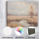 Pastel Wetland Reflection Landscape Serene Nature Canvas Wall Art Print Decor Picture Ready to Hang
