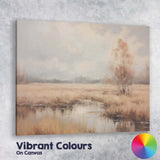 Pastel Wetland Reflection Landscape Serene Nature Canvas Wall Art Print Decor Picture Ready to Hang