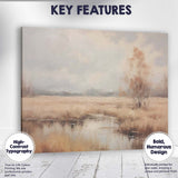 Pastel Wetland Reflection Landscape Serene Nature Canvas Wall Art Print Decor Picture Ready to Hang