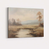 Soft Misty Autumn Lake Trees Landscape Canvas Wall Art Print Decor Picture Ready to Hang