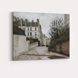 Parisian Backstreet Urban Architecture Monochrome Cityscape Canvas Wall Art Print Decor Picture Ready to Hang