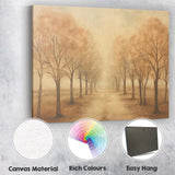 Golden Tree Lined Avenue Autumn Path Landscape Canvas Wall Art Print Decor Picture Ready to Hang