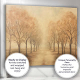 Golden Tree Lined Avenue Autumn Path Landscape Canvas Wall Art Print Decor Picture Ready to Hang