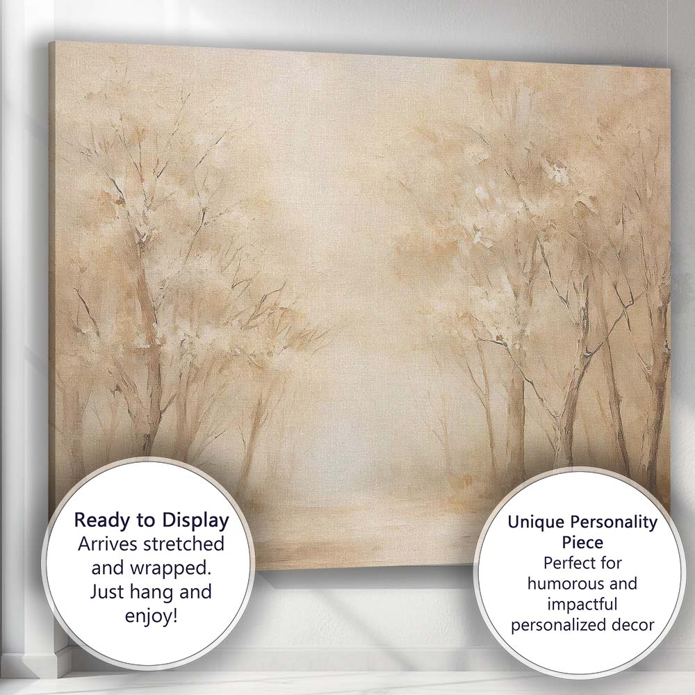 Ethereal Woodland Path Sunlight Through Trees Dreamy Forest Landscape Canvas Wall Art Print Decor Picture Ready to Hang