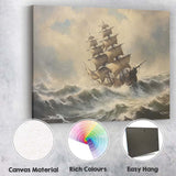 Majestic Tall Ship Sailing Through Stormy Ocean Waves Canvas Wall Art Print Decor Picture Ready to Hang