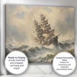 Majestic Tall Ship Sailing Through Stormy Ocean Waves Canvas Wall Art Print Decor Picture Ready to Hang