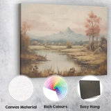 Pastel Mountain River Valley Peaceful Nature Landscape Canvas Wall Art Print Decor Picture Ready to Hang