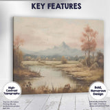 Pastel Mountain River Valley Peaceful Nature Landscape Canvas Wall Art Print Decor Picture Ready to Hang