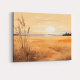 Golden Coastal Sunset Reed Grass Beach Landscape Canvas Wall Art Print Decor Picture Ready to Hang