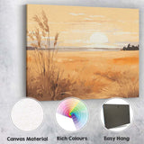 Golden Coastal Sunset Reed Grass Beach Landscape Canvas Wall Art Print Decor Picture Ready to Hang