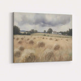 Golden Harvest Hay Bale Countryside Landscape Rustic Farmhouse Canvas Wall Art Print Decor Picture Ready to Hang