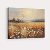 Golden Meadow Wildflowers Sunset Field Landscape Canvas Wall Art Print Decor Picture Ready to Hang