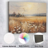 Golden Meadow Wildflowers Sunset Field Landscape Canvas Wall Art Print Decor Picture Ready to Hang
