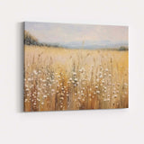 Golden Summer Meadow White Blossom Field Landscape Canvas Wall Art Print Decor Picture Ready to Hang