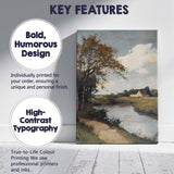 Riverside Country Farmhouse Scenic Pastoral Landscape Canvas Wall Art Print Decor Picture Ready to Hang