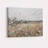 Pastel Wildflower Meadow Watercolour Landscape Canvas Wall Art Print Decor Picture Ready to Hang
