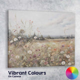 Pastel Wildflower Meadow Watercolour Landscape Canvas Wall Art Print Decor Picture Ready to Hang
