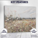 Pastel Wildflower Meadow Watercolour Landscape Canvas Wall Art Print Decor Picture Ready to Hang