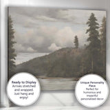 Misty River Valley Woodland Landscape Atmospheric Nature Canvas Wall Art Print Decor Picture Ready to Hang