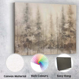 Abstract Misty Pine Forest Monochrome Woodland Canvas Wall Art Print Decor Picture Ready to Hang