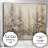 Abstract Misty Pine Forest Monochrome Woodland Canvas Wall Art Print Decor Picture Ready to Hang