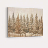 Minimalist Evergreen Forest Neutral Textured Woodland Canvas Wall Art Print Decor Picture Ready to Hang