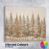 Minimalist Evergreen Forest Neutral Textured Woodland Canvas Wall Art Print Decor Picture Ready to Hang