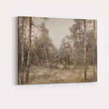 Soft Neutral Pine Woodland Woodland Landscape Painting Canvas Wall Art Print Decor Picture Ready to Hang