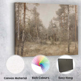 Soft Neutral Pine Woodland Woodland Landscape Painting Canvas Wall Art Print Decor Picture Ready to Hang
