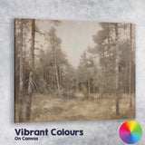 Soft Neutral Pine Woodland Woodland Landscape Painting Canvas Wall Art Print Decor Picture Ready to Hang