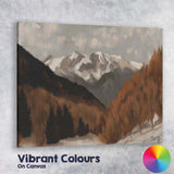 Snow Capped Mountain Autumn Valley Landscape Canvas Wall Art Print Decor Picture Ready to Hang