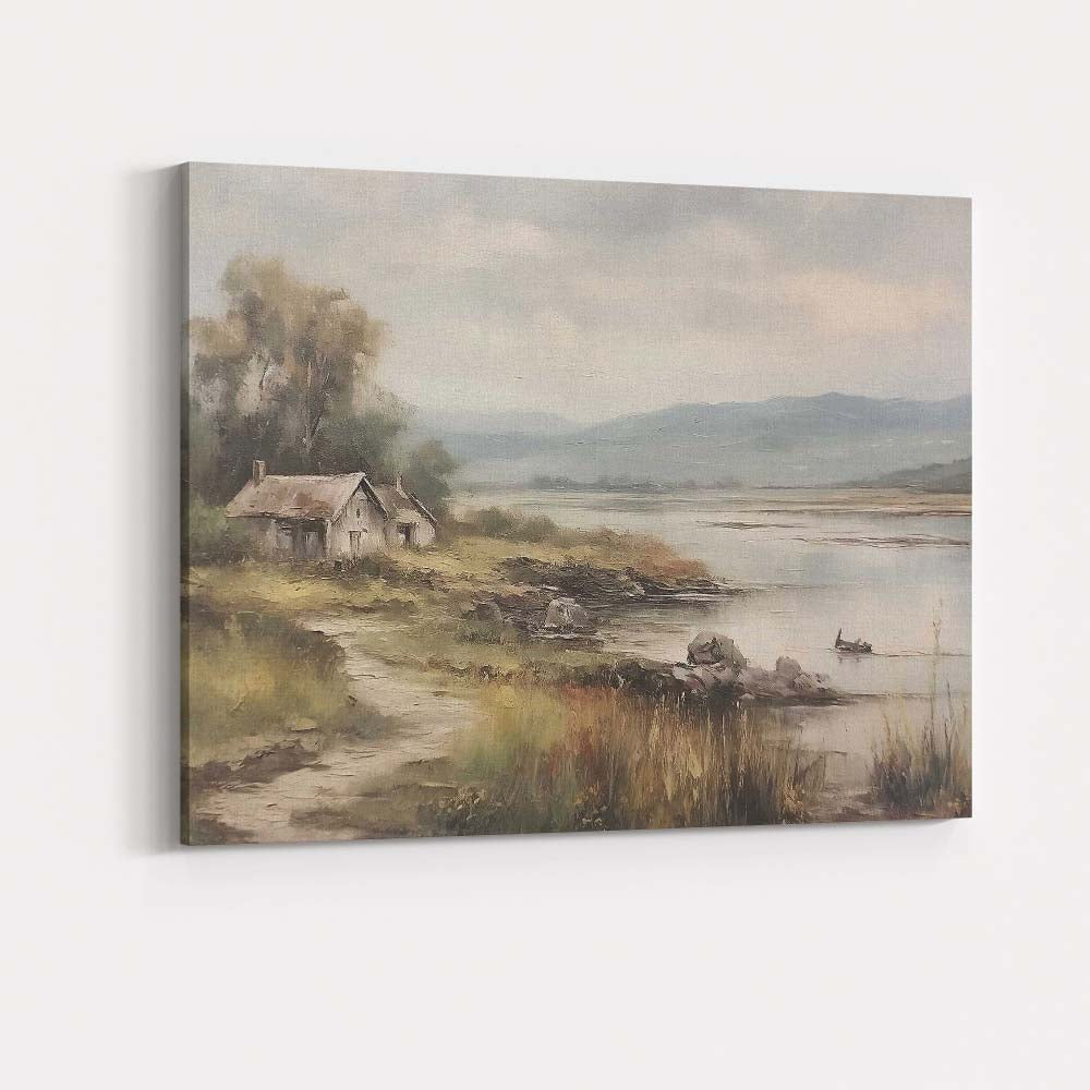 Autumn Mountain Lake Golden Woodland Landscape Canvas Wall Art Print Decor Picture Ready to Hang
