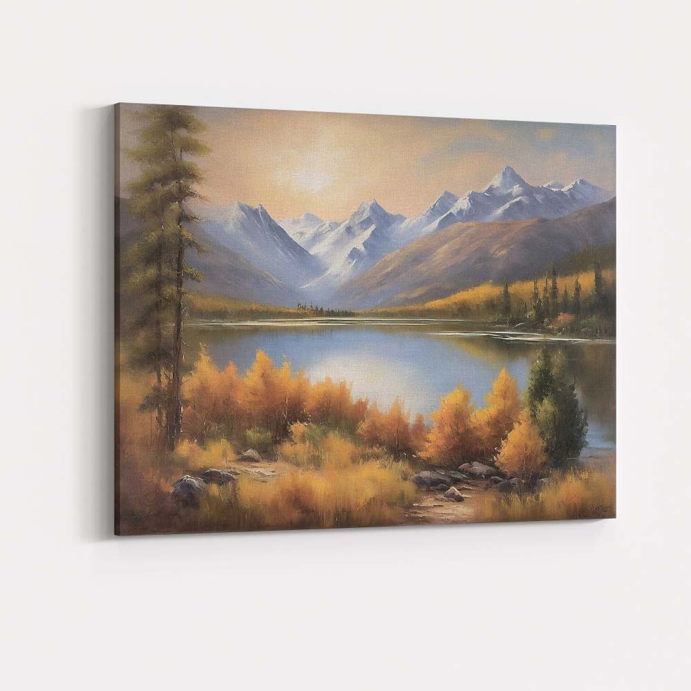 Majestic Mountain Lake Scenic Wilderness Landscape Canvas Wall Art Print Decor Picture Ready to Hang