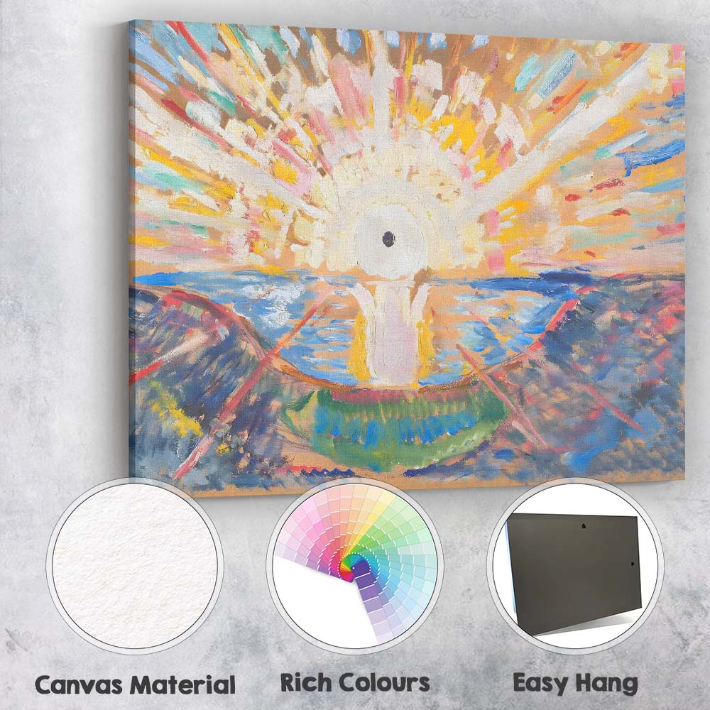 Colourful Abstract Sunrise Seascape Expressionist Painting Canvas Wall Art Print Decor Picture Ready to Hang