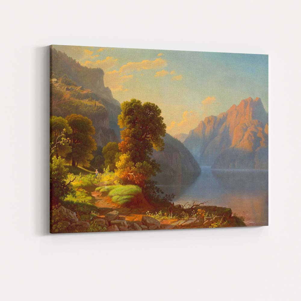 Majestic Mountain Lake Sunrise Classical Landscape Canvas Wall Art Print Decor Picture Ready to Hang