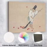 Traditional Japanese Autumn Leaf Sweeper Minimalist Illustration Canvas Wall Art Print Decor Picture Ready to Hang