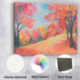 Vibrant Autumn Woodland Colourful Park Landscape Canvas Wall Art Print Decor Picture Ready to Hang