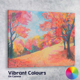 Vibrant Autumn Woodland Colourful Park Landscape Canvas Wall Art Print Decor Picture Ready to Hang