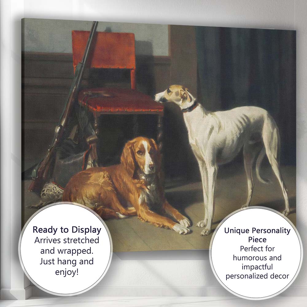 Victorian Hunting Dogs Interior Sporting Animal Painting Canvas Wall Art Print Decor Picture Ready to Hang