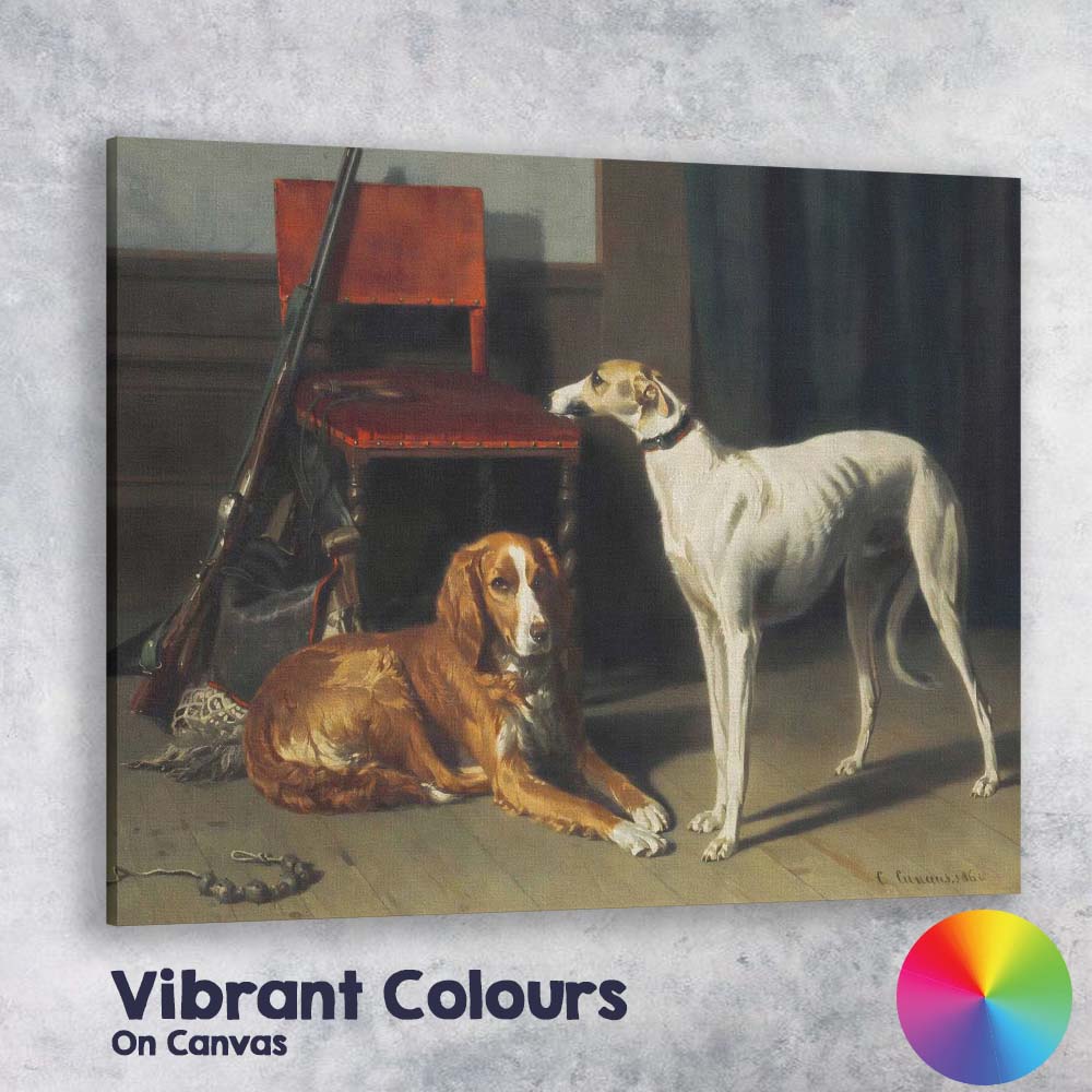 Victorian Hunting Dogs Interior Sporting Animal Painting Canvas Wall Art Print Decor Picture Ready to Hang