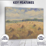 Rustic Harvest Hay Bale Field Watercolour Landscape Canvas Wall Art Print Decor Picture Ready to Hang