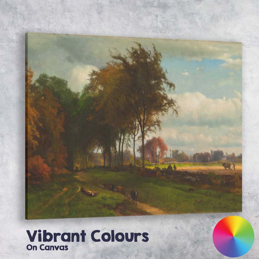 Pastoral Countryside Woodland Meadow Landscape Painting Canvas Wall Art Print Decor Picture Ready to Hang