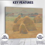 Soft Impressionist Haystacks Rural Village Harvest Landscape Canvas Wall Art Print Decor Picture Ready to Hang