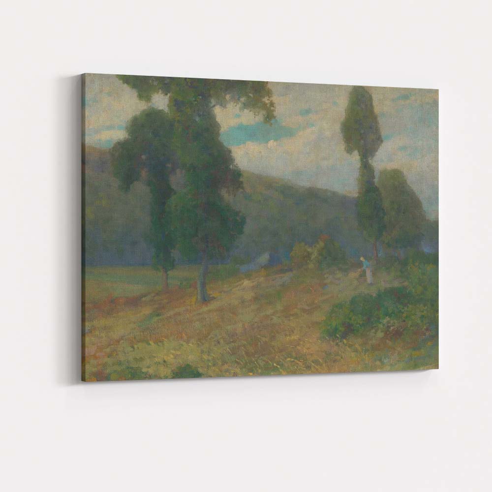 Soft Impressionist Countryside Meadow Trees Rural Landscape Canvas Wall Art Print Decor Picture Ready to Hang