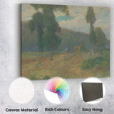Soft Impressionist Countryside Meadow Trees Rural Landscape Canvas Wall Art Print Decor Picture Ready to Hang