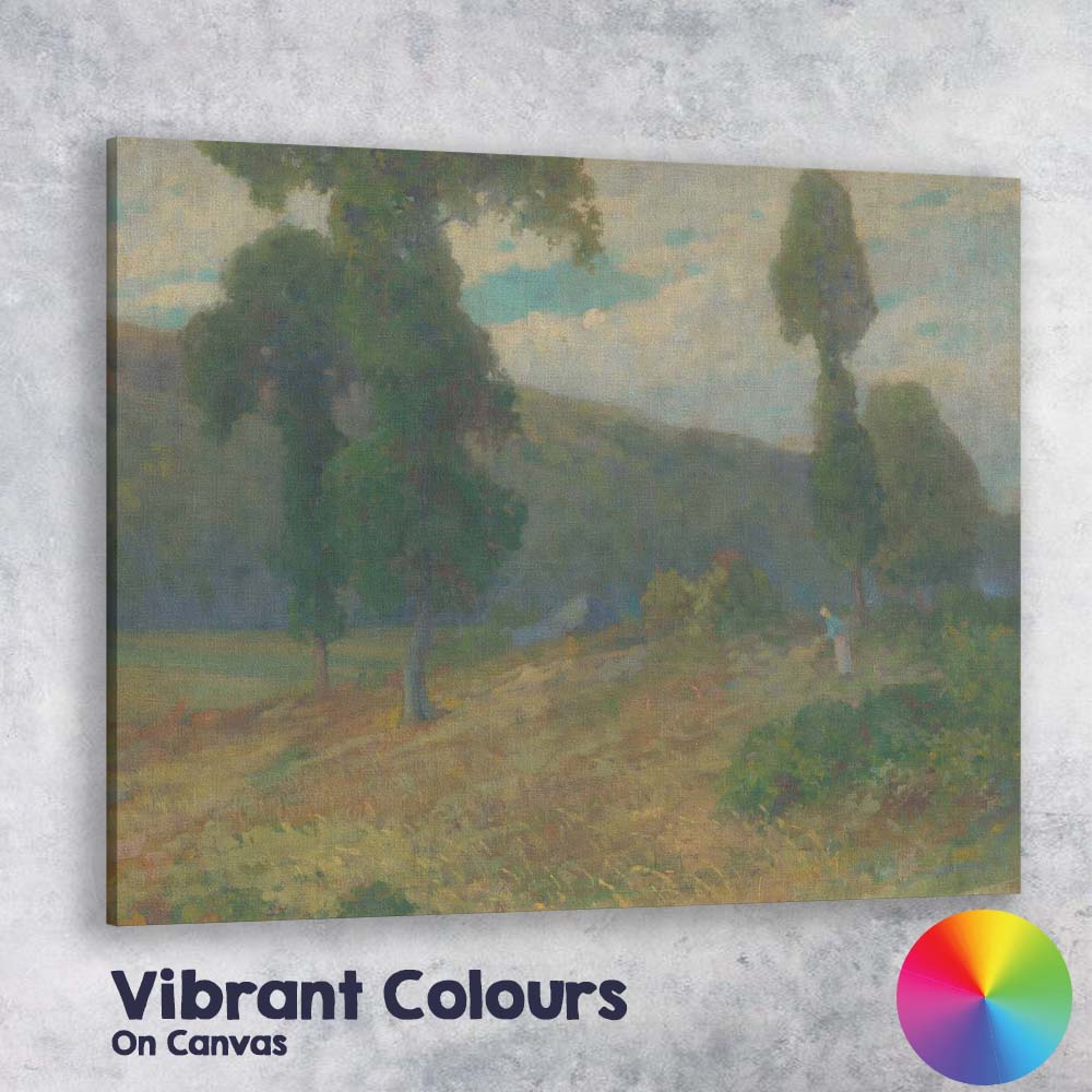 Soft Impressionist Countryside Meadow Trees Rural Landscape Canvas Wall Art Print Decor Picture Ready to Hang