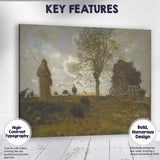 Rural Farm Figure and Hay Cart Atmospheric Landscape Canvas Wall Art Print Decor Picture Ready to Hang